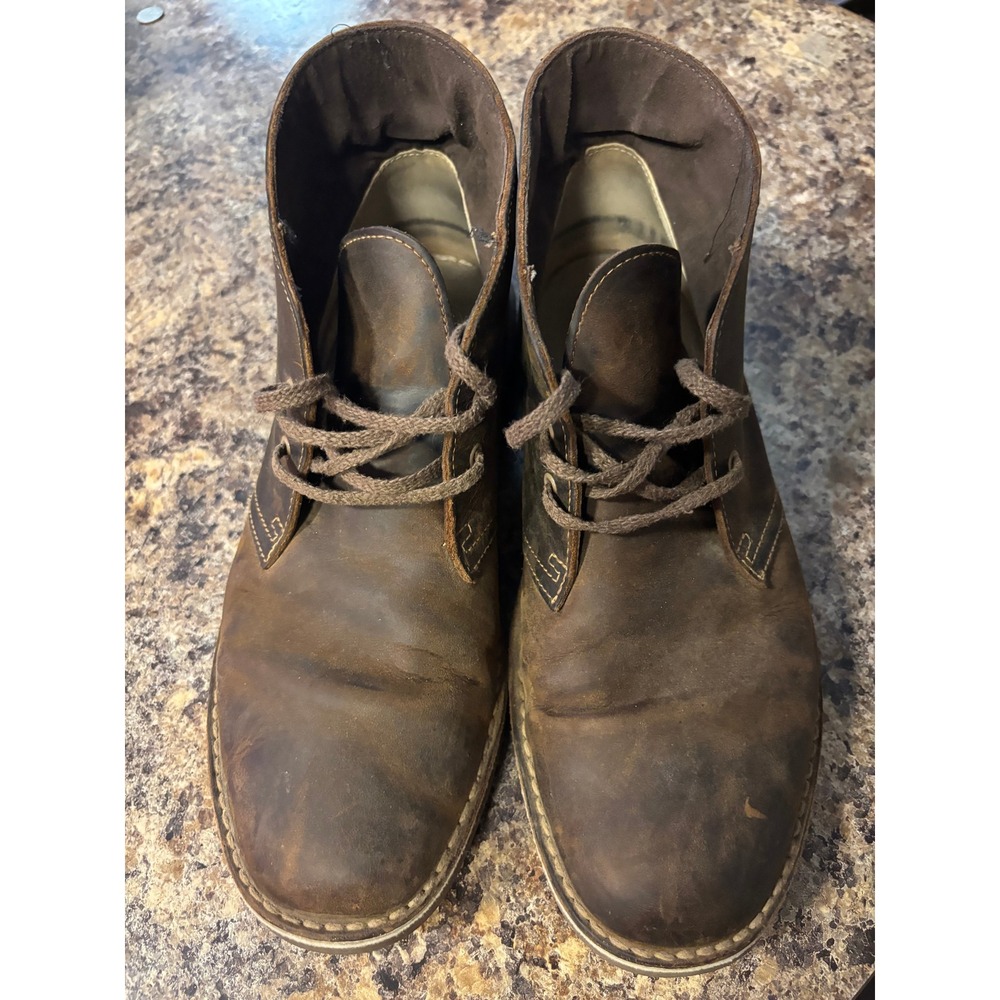 Clarks Mens Bushacre 2‎ Beeswax Brown Leather Chukka Desert Boots 8.5 M